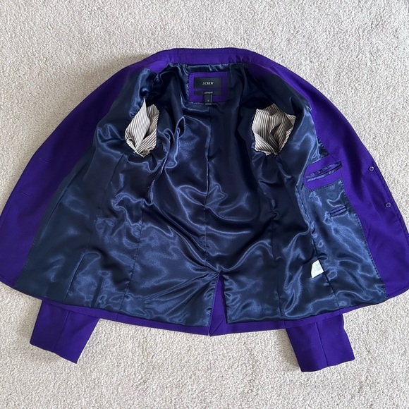 LIKE NEW J. CREW PURPLE WOOL SCHOOLBOY BLAZER (ORIGINAL) - SIZE 2 - Picture 11 of 12